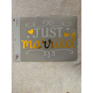 Studio His & Hers 'Just Married' Car Window Clings NWT